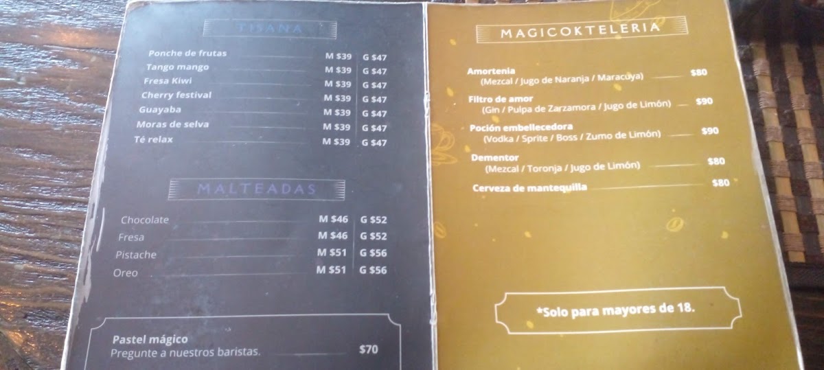 La Poción de Amor Menu - Image 4